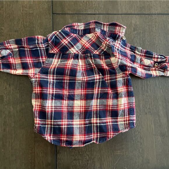 HANNA Andersson plaid flannel shacket button up shirt size 18-24 months toddler - Picture 3 of 3
